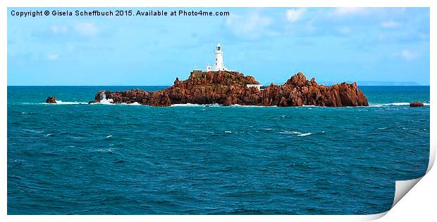 La Corbière Lighthouse Print by Gisela Scheffbuch