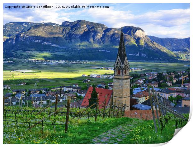 Termeno in Alto Adige Print by Gisela Scheffbuch