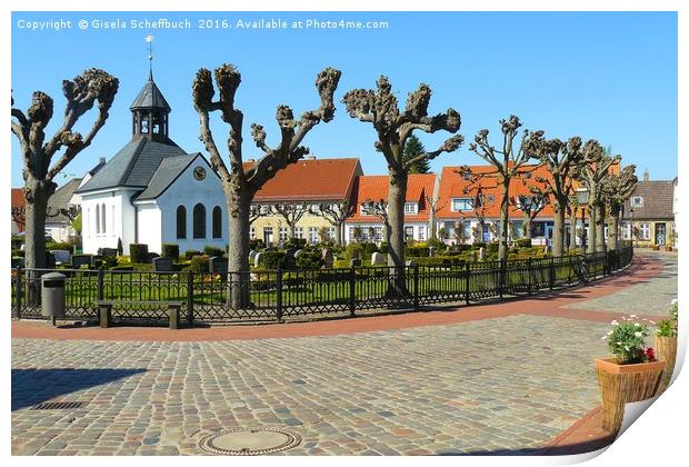Ancient Fishing Village in the City of Schleswig Print by Gisela Scheffbuch