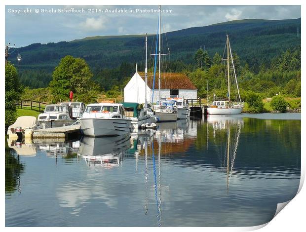 Caledonian Canal Idyll Print by Gisela Scheffbuch