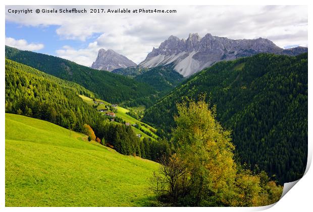 In the Valley of Afers / Eores Print by Gisela Scheffbuch