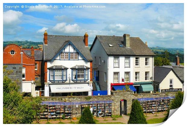 The Book Town Hay-on-Wye Print by Gisela Scheffbuch