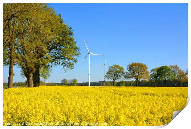 Golden Countryside Print by Gisela Scheffbuch