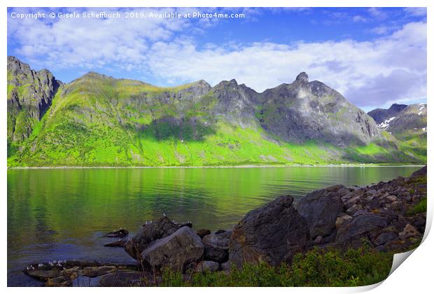 Panoramic View on the Island of Senja Print by Gisela Scheffbuch