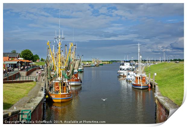 Fisherman's romanticism in Greetsiel Print by Gisela Scheffbuch