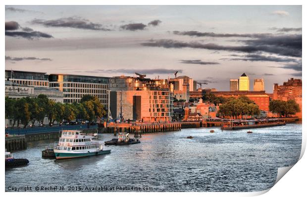 Glistening London Offices Print by RJ Bowler