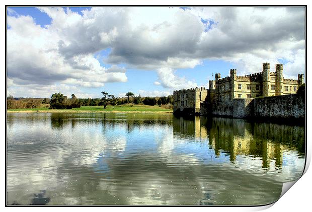 Leeds Castle reflections Print by Andy Wickenden