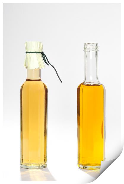 Oil and vinegar bottles Print by Matthias Hauser