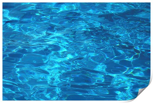  Pool - blue water surface Print by Matthias Hauser