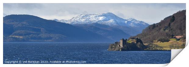 Urquhart Castle and Loch Ness Print by Veli Bariskan