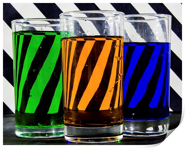 Coloured Water & Stripes Print by Jade Wylie