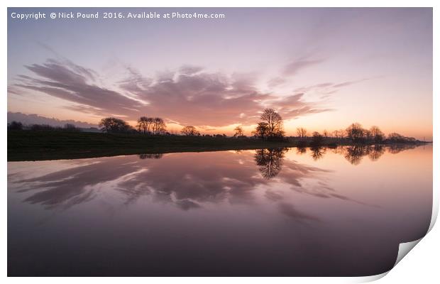 First Light on King's Sedgemoor Drain Print by Nick Pound