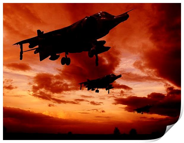 Harriers at sun rise Print by sean clifford