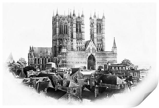 Lincoln Cathedral, Lincoln, England Print by Julia Whitnall