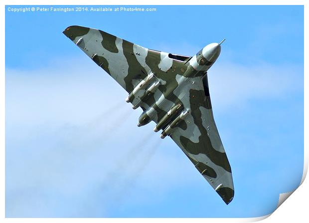 Vulcan Takes To The Skies Print by Peter Farrington