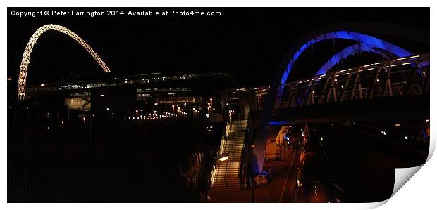 Wembley at night Print by Peter Farrington