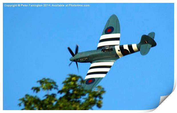 Spitfire Over Halton Print by Peter Farrington