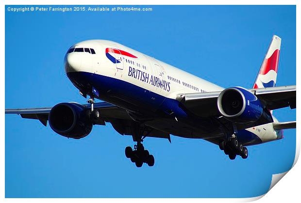 Landing At Heathrow Print by Peter Farrington