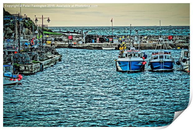 Newquay Harbour At High Tide Print by Peter Farrington