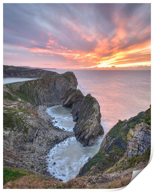 Stair Hole winter sunrise  Print by Shaun Jacobs