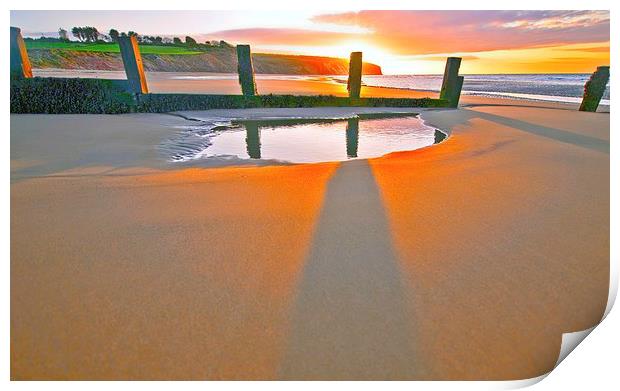 Sunrise over Yaverland beach Print by Shaun Jacobs