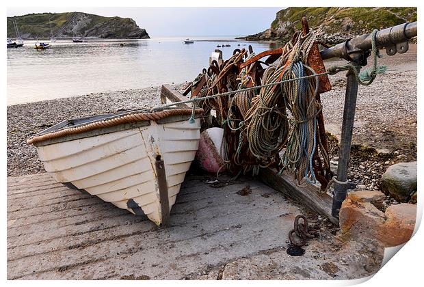 Fishing boat on the beach  Print by Shaun Jacobs
