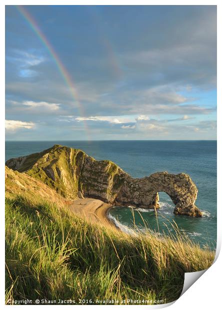 Durdle Door rainbow Print by Shaun Jacobs