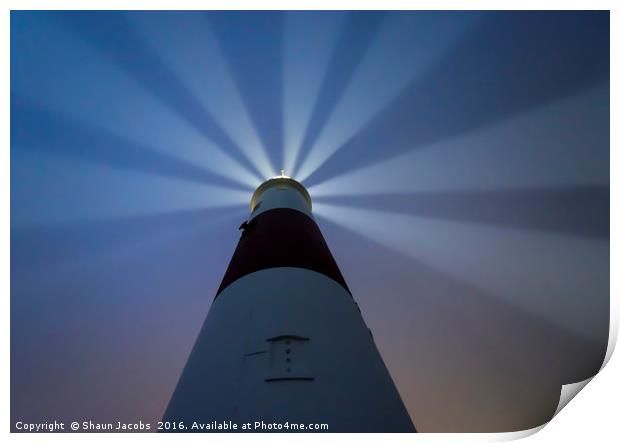 Portland Bill at night  Print by Shaun Jacobs