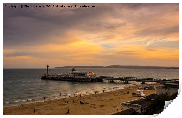 Bournemouth pier sunset  Print by Shaun Jacobs
