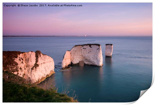 Old Harry Rock  Print by Shaun Jacobs