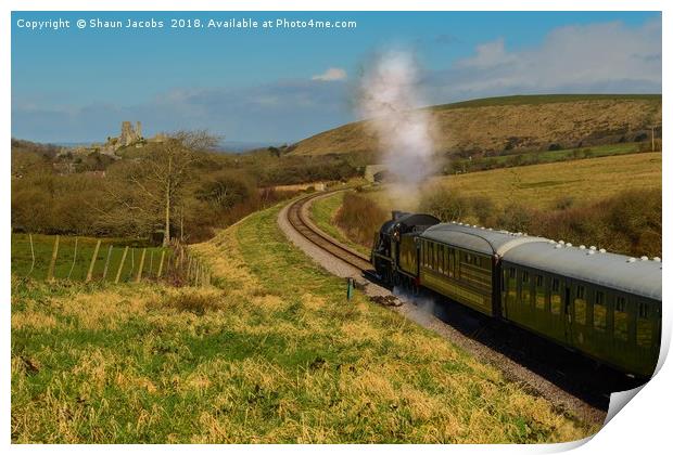 Swanage steam train  Print by Shaun Jacobs