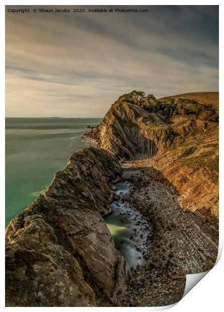 Sunset over Stair Hole In Lulworth Dorset  Print by Shaun Jacobs