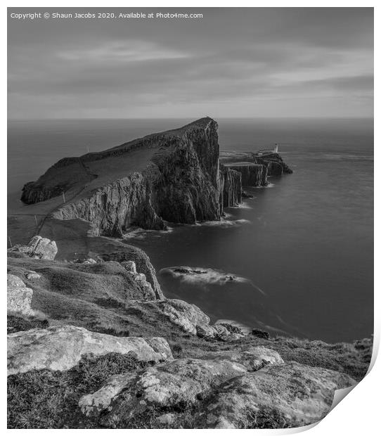 Neist point rocky outcrop  Print by Shaun Jacobs