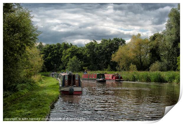 tixall  wide staffs and worcester  canal  Print by keith hannant