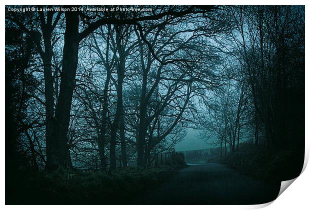 Trees in the Fog Print by Lauren Wilson