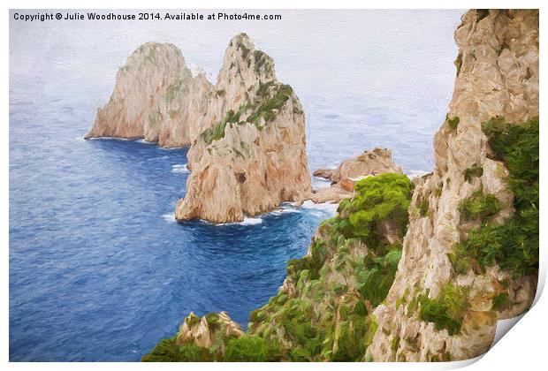 Faraglioni rocks on Capri Print by Julie Woodhouse