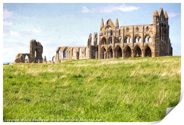 Whitby Abbey Print by Julie Woodhouse
