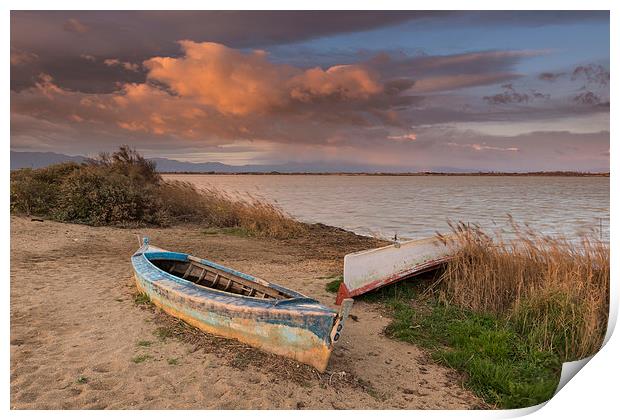 Abandoned boats Print by Iksung Nah