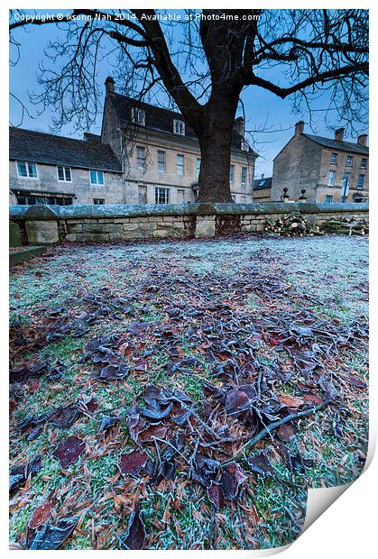 Frosty morning in Painswick Print by Iksung Nah