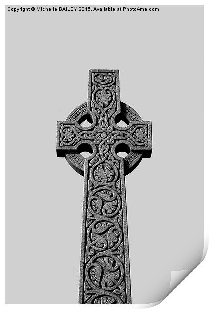  Celtic Cross Mono Print by Michelle BAILEY