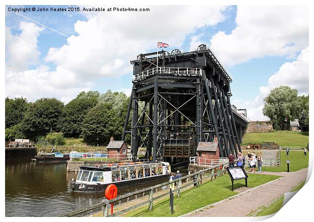  Anderton boat lift on the Trent and Mersey Canal, Print by John Keates
