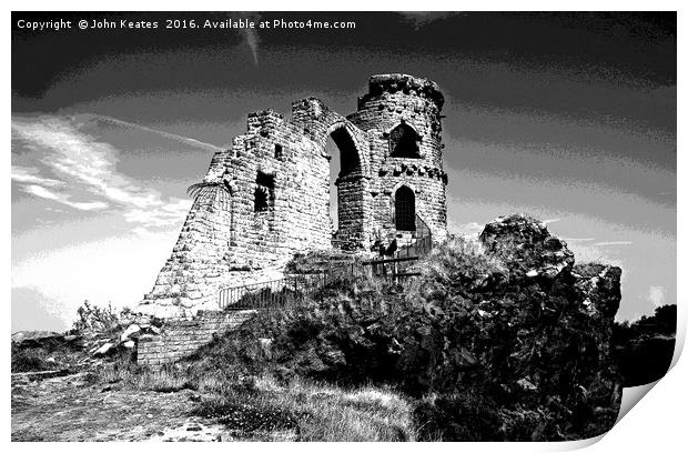 Mow Cop Castle a Victorian folly at Stoke-on-Trent Print by John Keates
