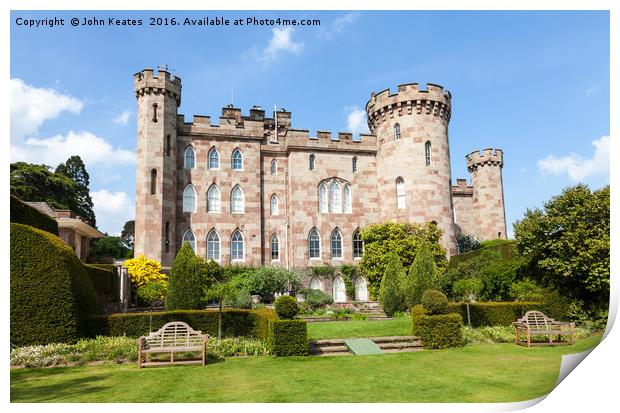 Cholmondeley Castle, Cheshire, England, UK. Print by John Keates