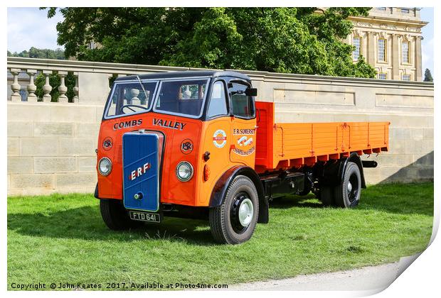 An ERF C 15 dropside lorry, truck or commercial ve Print by John Keates