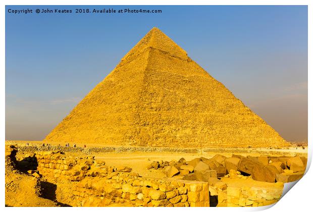 The Great Pyramid of Giza, Pyramids, Giza, Egypt,  Print by John Keates