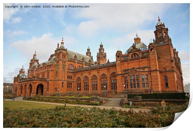 Kelvingrove Art Gallery and Museum, Glasgow, Scotl Print by John Keates
