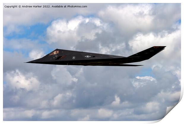 USAF Lockheed F-117A NightHawk Print by Andrew Harker