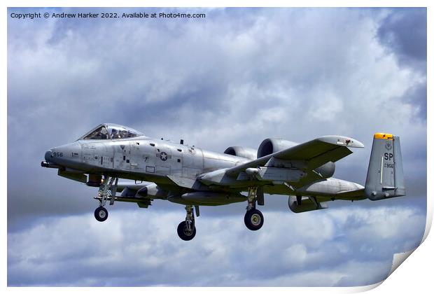 USAFE Fairchild Republic A-10A Thunderbolt II Print by Andrew Harker