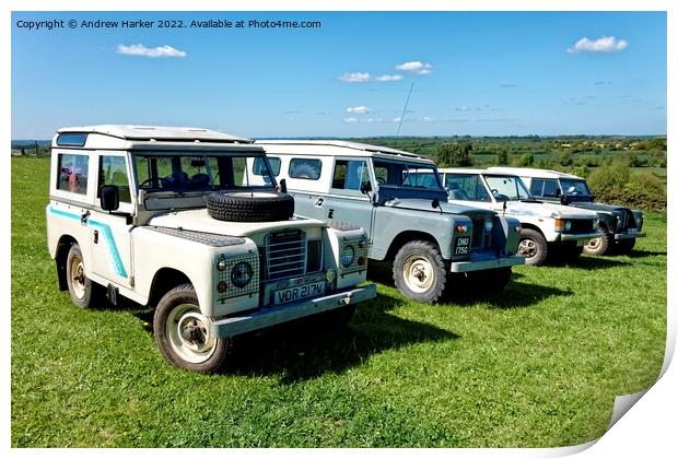 Vintage & Classic Landrovers Print by Andrew Harker