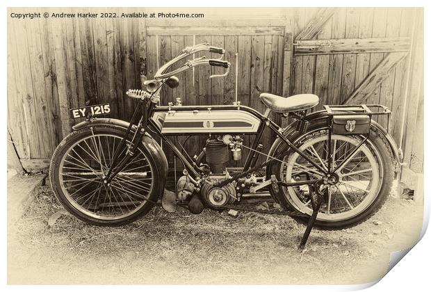 1923 Triumph Model SD 550cc Print by Andrew Harker
